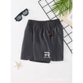 thumbnail image 5 of Bovxnpu Boys Casual Athletic Shorts Kids Solid Elastic Ice Silk Elastic Waist Summer Sports Shorts, 5 of 7