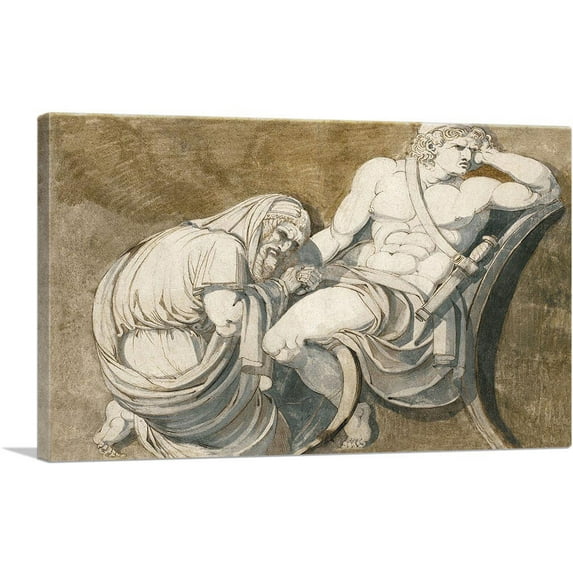 ARTCANVAS King Priam Begging Achilles For The Body Of Hector Canvas Art Print by Henry Fuseli - Size: 40" x 26" (0.75" Deep)