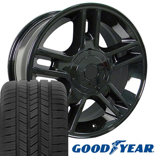 20x9 Wheels & Tires Fits Ford® Trucks F150® Harley Style Black Rims w