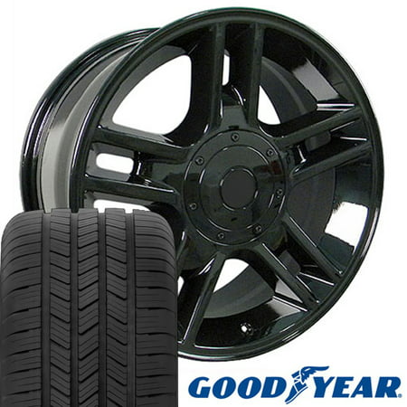 20x9 Wheels & Tires Fits Ford® Trucks - F150® Harley Style Black Rims w/Goodyear