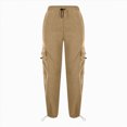 thumbnail image 7 of NOLDARES Parachute Cargo Pants Girl Elastic Waisted Quick Dry Lightweight Baggy Hiking Pants with Pockets Water Resistant(Khaki,6-7 Y), 7 of 7