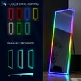 thumbnail image 7 of LVSOMT 63"X22" RGB LED Mirror, Full-Length Mirror with Lights, Floor Mirror, Full Body Mirror, Free Standing x Wall Mounted Mirror, Large Full Size Stand up Mirror for Bedroom Living Room, White, 7 of 7