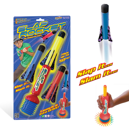 Multiple Rocket Launcher - The Original E-Z Launch SLAP ROCKET from Pump Rocket; Complete set of Launcher with 3-Rockets