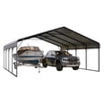 thumbnail image 3 of SUMMIT LIVING 20 x 20 ft Metal Carport, Galvanized Steel Panel Roof, Heavy Duty Outdoor Garage Car Storage Shelter, 3 of 12