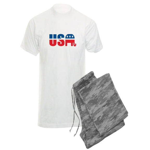 CafePress - USA Pajamas - Men's Light Pajamas