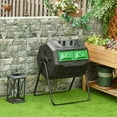 thumbnail image 2 of Outsunny Outdoor Dual Chamber 360° Rotating Composter 43 Gallon Green, 2 of 10