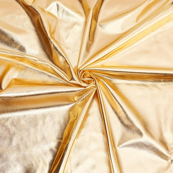 Gold Sparkly Hologram Spandex Fabric 1.1yards×59inch Shiny Polyester Spandex Stretch Fabric for DIY Christmas Crafting and Sewing Costume Stage Perfomance Clothing Party Decor for DIY
