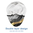 thumbnail image 4 of Shower Caps,Black White Gold Marble Pattern Waterproof Shower Cap for Women 4 Pieces,Double Reusable Hair Cover for Shower PEVA Elastic Stretch Hem, 4 of 7