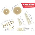 thumbnail image 2 of Hawwwy 12-piece Hair Bun Maker - Easy Fast Bun Tool, Short Long Thin Hair Women Girls Kids Toddler - Hair Accessories for Women - Gold Small & Large (2 Donuts,2 Magic Snap & Roll, 4 Spin Pins), 2 of 6