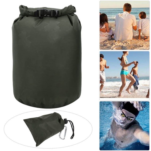 Sac de Rangement Pliable Extérieur en PVC, Sac Étanche pour Baril, Camping, Randonnée, Plage, Vert Militaire