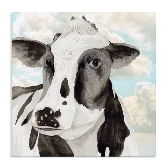 Stupell Industries Rustic Lodge Cow & Cloudy Sky Canvas Art, 24 x 24, by Melissa Wang