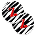 thumbnail image 1 of Carolines Treasures CJ1024-ZCARC Monogramme Initial Z Zebra Rouge Ensemble de 2 Porte-Gobelet Voiture Coaster, 1 of 1