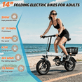 thumbnail image 4 of ELHIXNH 14" Foldable Commuter Electric Bike with Basket for Adults,500W Motor, 36V 12Ah Battery, 19.9 mph, 35 Miles Range, Suitable for Commuting, Shopping, or Trip UL 2849, 4 of 9