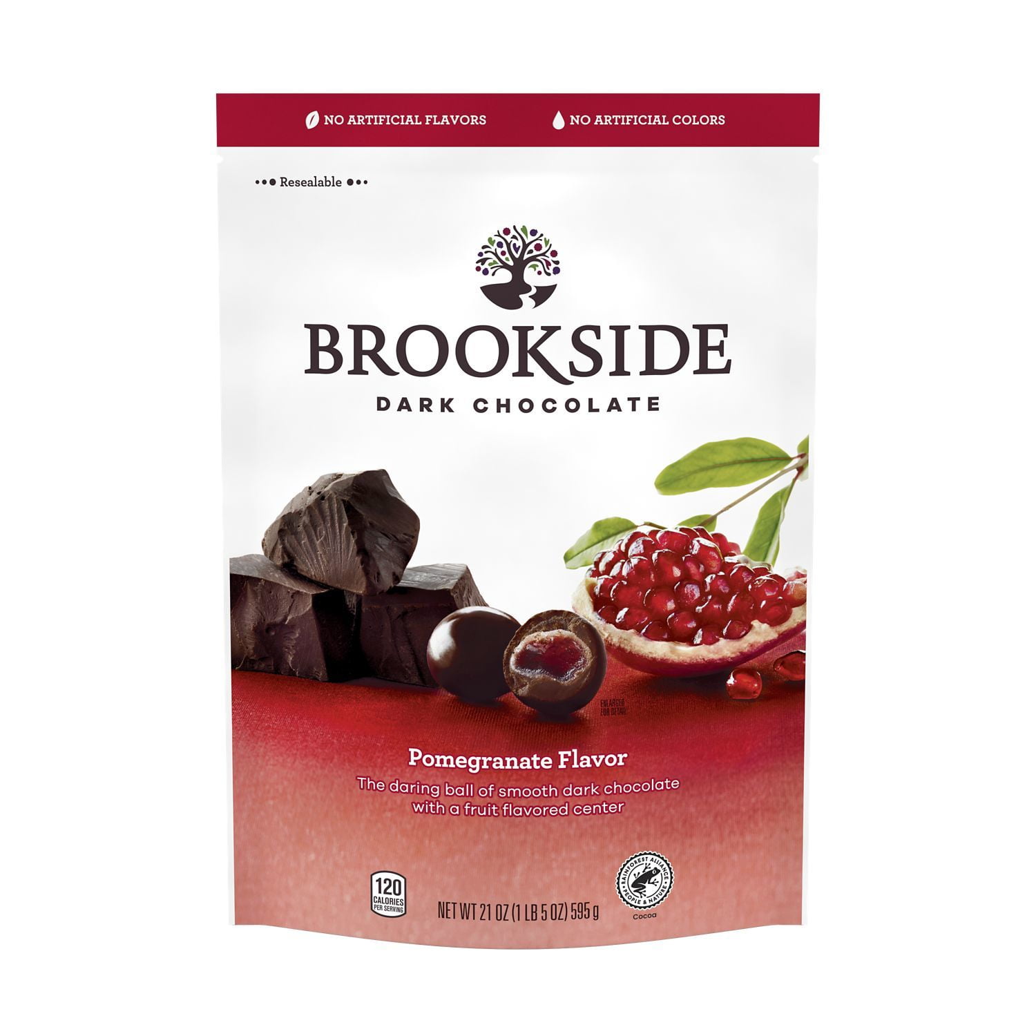 BROOKSIDE, Dark Chocolate Pomegranate Flavored Centers Snacking Chocolate, Gluten Free, 21 oz, Bag