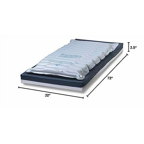 Blue Chip Medical Stat-Air Medical Air Mattress Overlay & Topper, Queen, 32" X 72" X 3.5", 250 Lbs, Blue, Pressure Redistribution