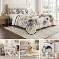 thumbnail image 5 of 3 Pieces King Quilt Set,Thanksgiving Pumpkin Fall Maple Leaf Soft Bedding Sets with 1 Quilt & 2 Pillow Shams,Vintage Letter Summer Bedspread Lightweight Coverlet Comforter for All Season, 5 of 8