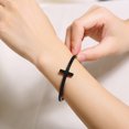 thumbnail image 2 of Cross Unisex Bangle Black Stainless Steel Cuff Bracelet Casual Jesus Belief, 2 of 5