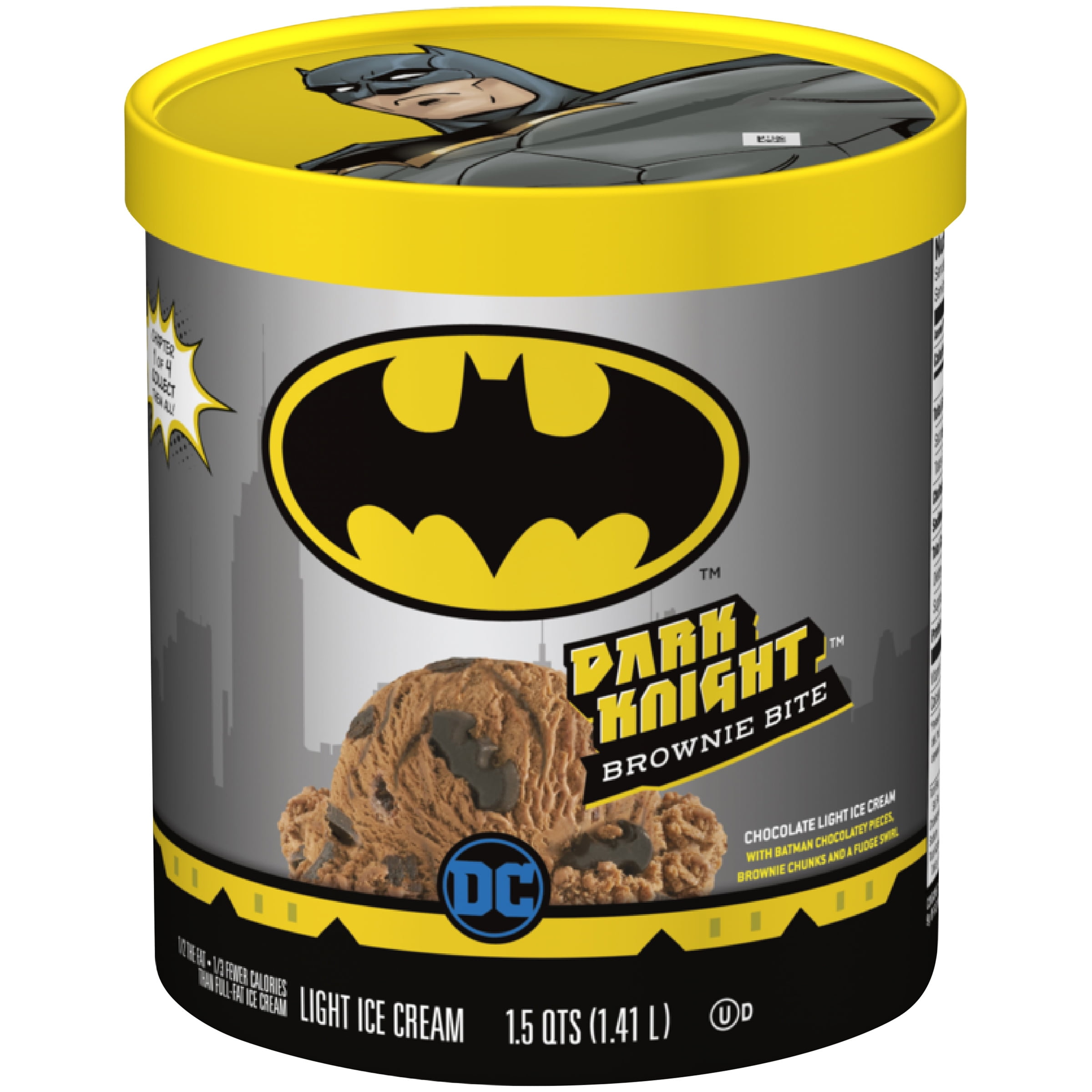 DREYER'S Dark Knight Brownie Bite Ice Cream Rich and Creamy Chocolate and Brownie Ice Cream