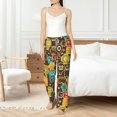 thumbnail image 5 of Uemuo Robot and Monsters Pattern Women's Wide Leg Palazzo Lounge Pants with Pockets Light Weight Loose Comfy Casual Pajama Pants-Large, 5 of 9