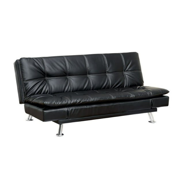 Bowery Hill Tufted Leather Sleeper Sofa, Leather Lounge Sofa Bed