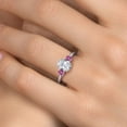 thumbnail image 4 of Gem Stone King 925 Sterling Silver Ring Oval Topaz and Pink Moissanite (1.96 Cttw), 4 of 6
