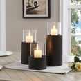 thumbnail image 3 of Danya B. Clear Glass Hurricane and Metal Base Candle Holder Set of 3, 3 of 8