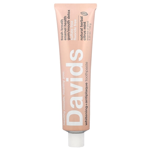 Davids Whitening Antiplaque Premium Toothpaste - Natural Herbal Citrus Mint / 5.25 oz
