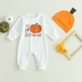 thumbnail image 3 of Okbabeha Halloween Baby Boy Girl Clothes Newborn Infant My First Halloween Romper Jumpsuit Pumpkin Onesie Outfit with Hat, 3 of 8