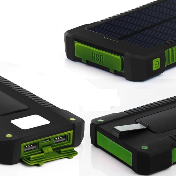 iMeshbean Solar Charger, 10000mAh Solar Power Bank with Dual USB, External Backup Battery Pack