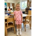 thumbnail image 6 of Cenuakty Toddler 6M 12M 18M 2T 3T 4T Girls Back to School Outfit Apple Print Short Sleeve Crew Neck T-Shirt Elastic Shorts 2-Piece Set, 6 of 9