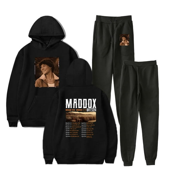 Maddox Batson Road To Indio Tour 2025 Men/Women Fall Suit Hoodies Sportswear Hooded Ankle Banded Pant Two Piece Set