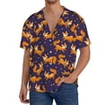 thumbnail image 7 of Lsque Stars and Fox Cute print Men's Cuban Collar Short Sleeve Shirt Summer Beachwear Casual Button Down Fashionable Vacation Leisure Shirt-XX-Large, 7 of 7