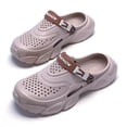 thumbnail image 4 of HXWCHs Clogs for Men on Rubber Clogs Summer Water Shoes Gardening Shoes Size: 9 Khaki, 4 of 9
