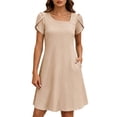 thumbnail image 1 of Shihyeh Summer Dresses for Women 2026 Sundress Short Petal Sleeve Dress with Pockets for Casual, 1 of 7