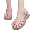 thumbnail image 3 of NOKIO Girls' Closed Toe Mary Janes Kids Boho Sandals Kids Summer Sandals Girls' T-Strap Sandals Children Shoes Flat Sandals Hollow Beach Shoes Fashion Soft Sole Girls Boys Casual Sandals, 3 of 6