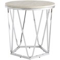 thumbnail image 4 of Table d'Appoint Ronde en Fausse Pierre 22 Pouces en Argent, 4 of 8