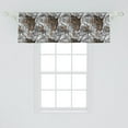 thumbnail image 2 of Animals Window Valance, Wild Nature Vibe Leopard Drawing With Monochrome Flora Illustration, Curtain Valance for Kitchen Bedroom with Rod Pocket, 54" X 18", Sepia Off White and Black, by Ambesonne, 2 of 2