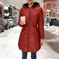 thumbnail image 2 of OGLCCG Winter Coats For Women With Hood Winter Fleece Lined Thicken Puffer Coat Trendy Long Sleeve Warm Sherpa Jackets with Pockets,XXXL,Wine, 2 of 8