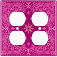 thumbnail image 3 of Metal Light Switch Plate Cover Hot Pink Floral Bandana Paisley Tile Pattern TIL055, 3 of 14