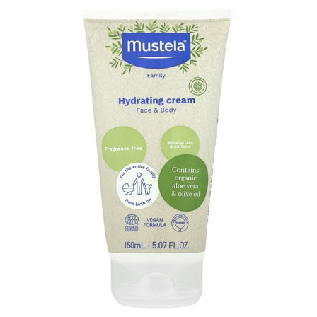 Mustela Hydrating Cream, Face & Body, Fragrance Free, 5.07 fl oz (150 ml)