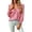 Pink, variant on Women's Gingham Print Shirts Ruffle Collar Flounce Cuff Loose Button Long Sleeve Blouses for Spring Summer Vacation Daily Wear