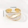 thumbnail image 3 of 1pc Exquisite White/Dark Blue/Green/Steel White Enamel Creative Ring - Stainless Steel Irregular Opening Adjustable Ring - For Men - Fashionable & Unique - Perfect Gift for Him,Black Pearl White, 3 of 42