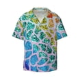thumbnail image 3 of Goofa Rainbow Glitter Printed Men's Casual Short-sleeved Shirt,Lightweight Breathable Button-down,Summer Casual men's top,Versatile Fashion shirt-XX-Large, 3 of 7