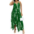 thumbnail image 6 of Women's sling dress， Print Strap Sexy V-Neck Sexy Slim Fit Loose Pockets Irregular Hem Novelty Tie-Dye Maxi Dress For Women, 6 of 8