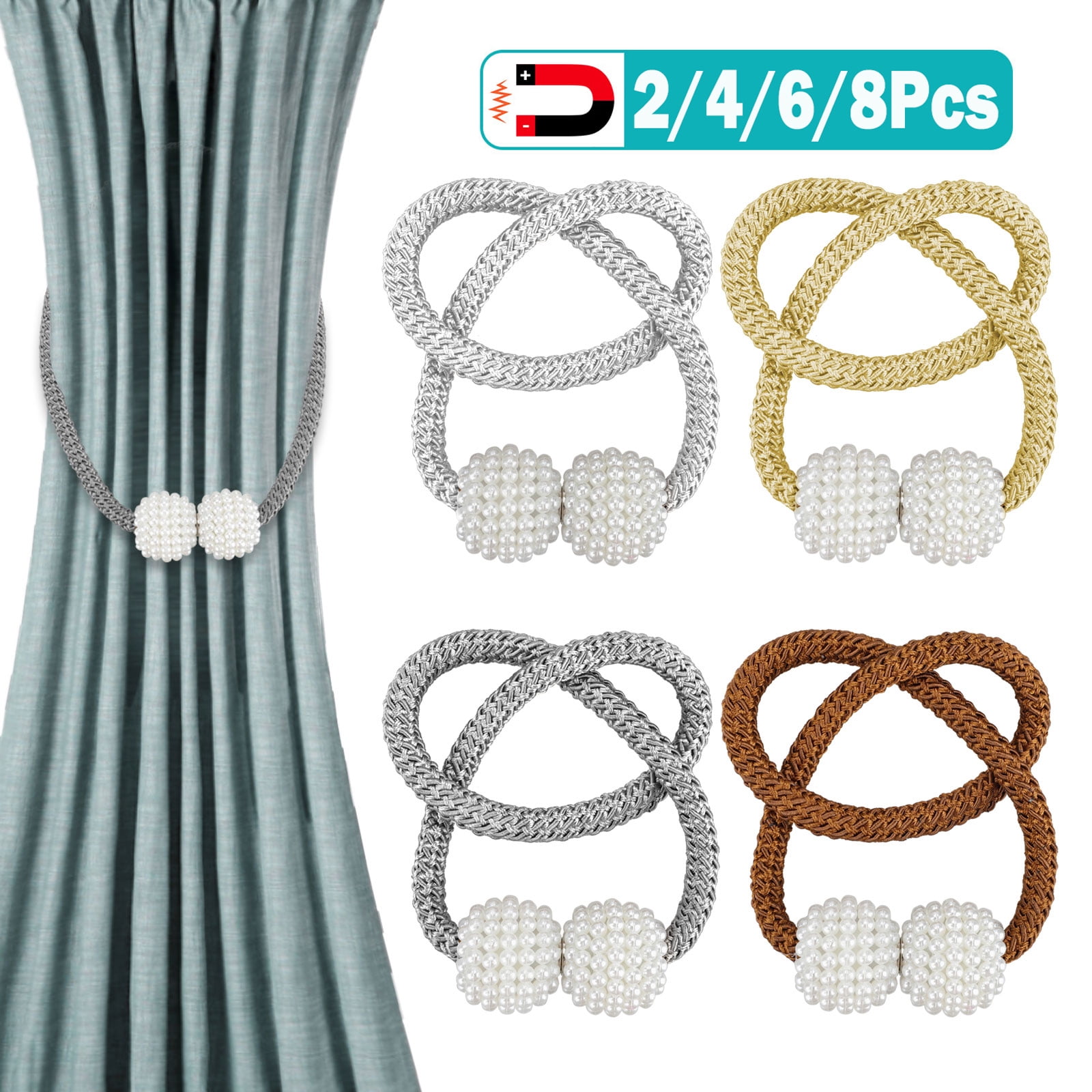 2/4/6/8Pcs Curtain Tiebacks,The Most Convenient Drape Tie