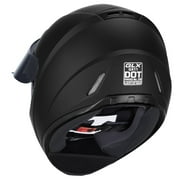 GLX GX11 Compact Motorcycle Helmet - Matte Black, Medium - Full Face w/ Tinted Visor, DOT Approved