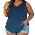thumbnail image 1 of StSilkitty Plus Size Tank Tops for Womens Gradient Color Loose V Neck Blouses Summer Beach Lightweight Soft Shirts, 1 of 7