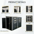 thumbnail image 6 of Witaxima 4x8ft Outdoor Storage Shed with Floor, Resin Shed with Two-Window, Waterproof & Lockable Doors for Patio, Yard, Lawn - Black, 6 of 8