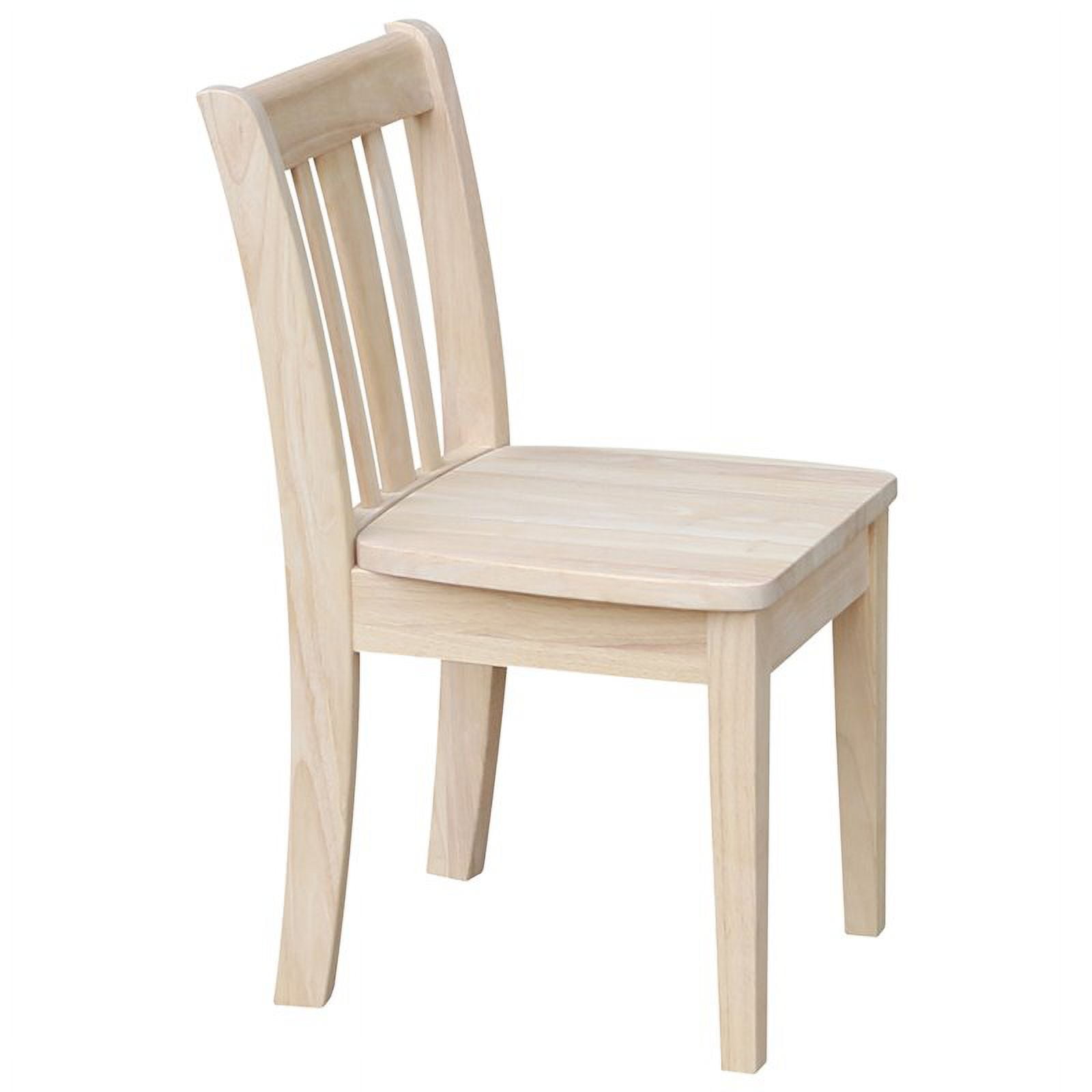 International Concepts Indoor Wood Kids 22.2"H Table with 4 Chairs in Unfinished - 5 Piece Set