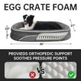 thumbnail image 3 of Ophanie Gray Luxury Sofa-Style Pet Orthopedic Bed for Large and Medium Dogs – Removable Machine-Washable Plush Cover, 4-Sided Bolster, Non-Slip Bottom, Size 36"x27"x6.5", 3 of 7
